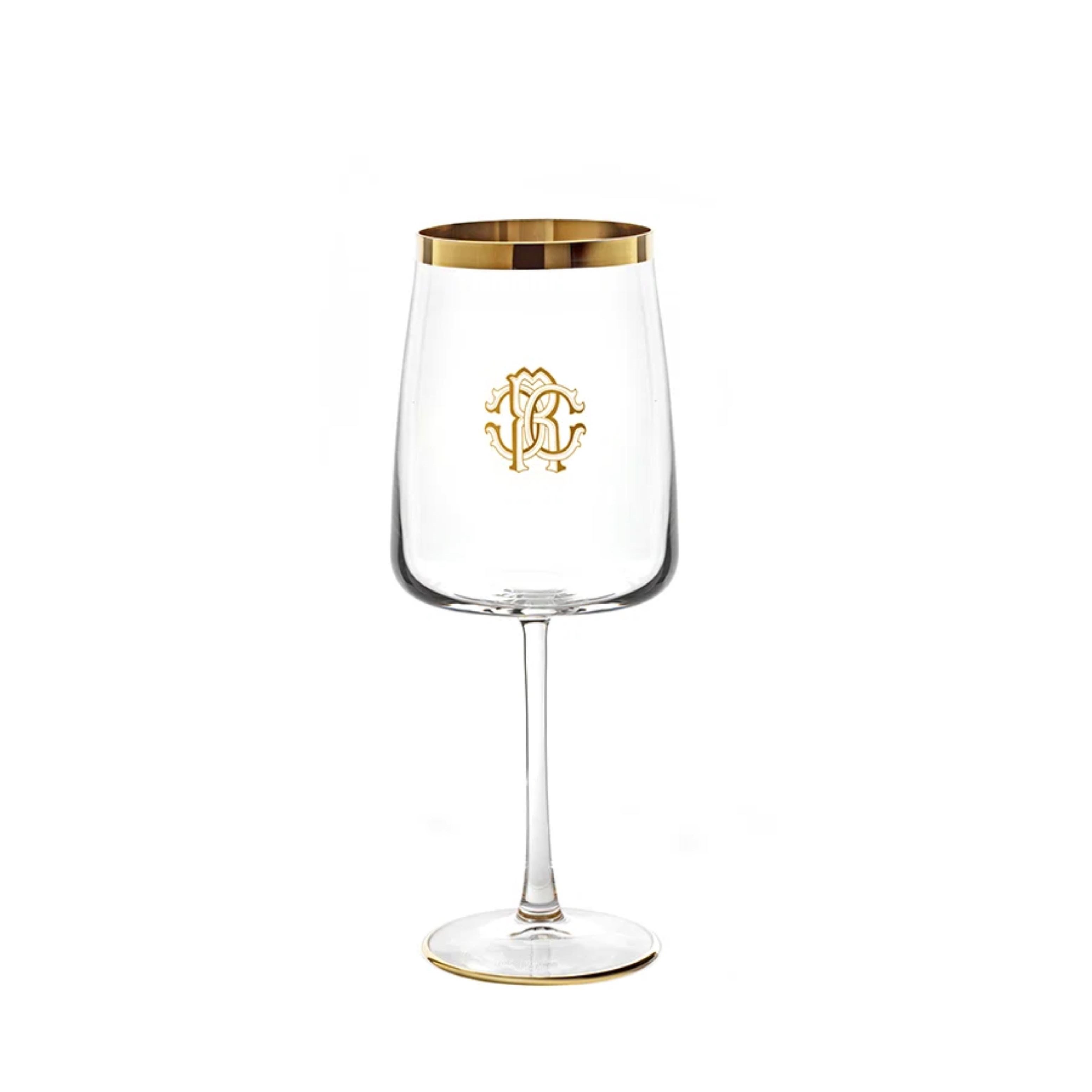 New Monogram Gold Altın Dekorlu Kristal Su Kadehi