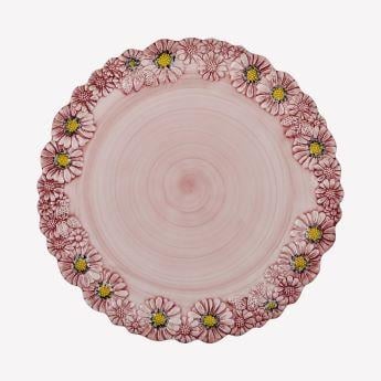 Pembe Seramik Servis Tabağı 36 Cm Camomilla