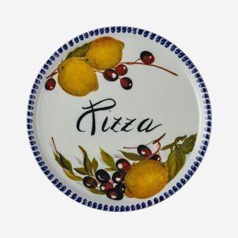Pizza Tabağı Limon Desenli 33 cm