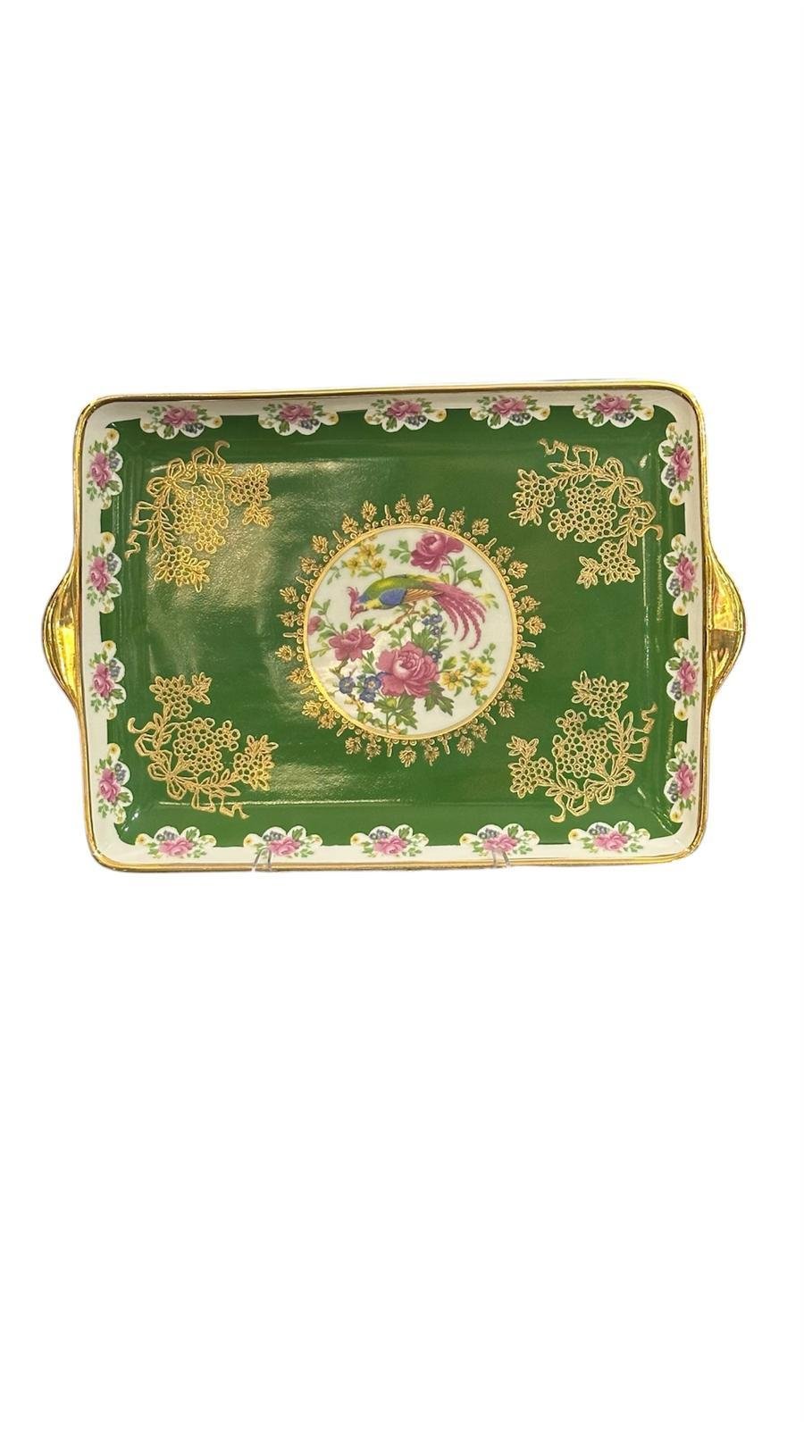 PORSELEN MİNİ TEPSİ YEŞİL