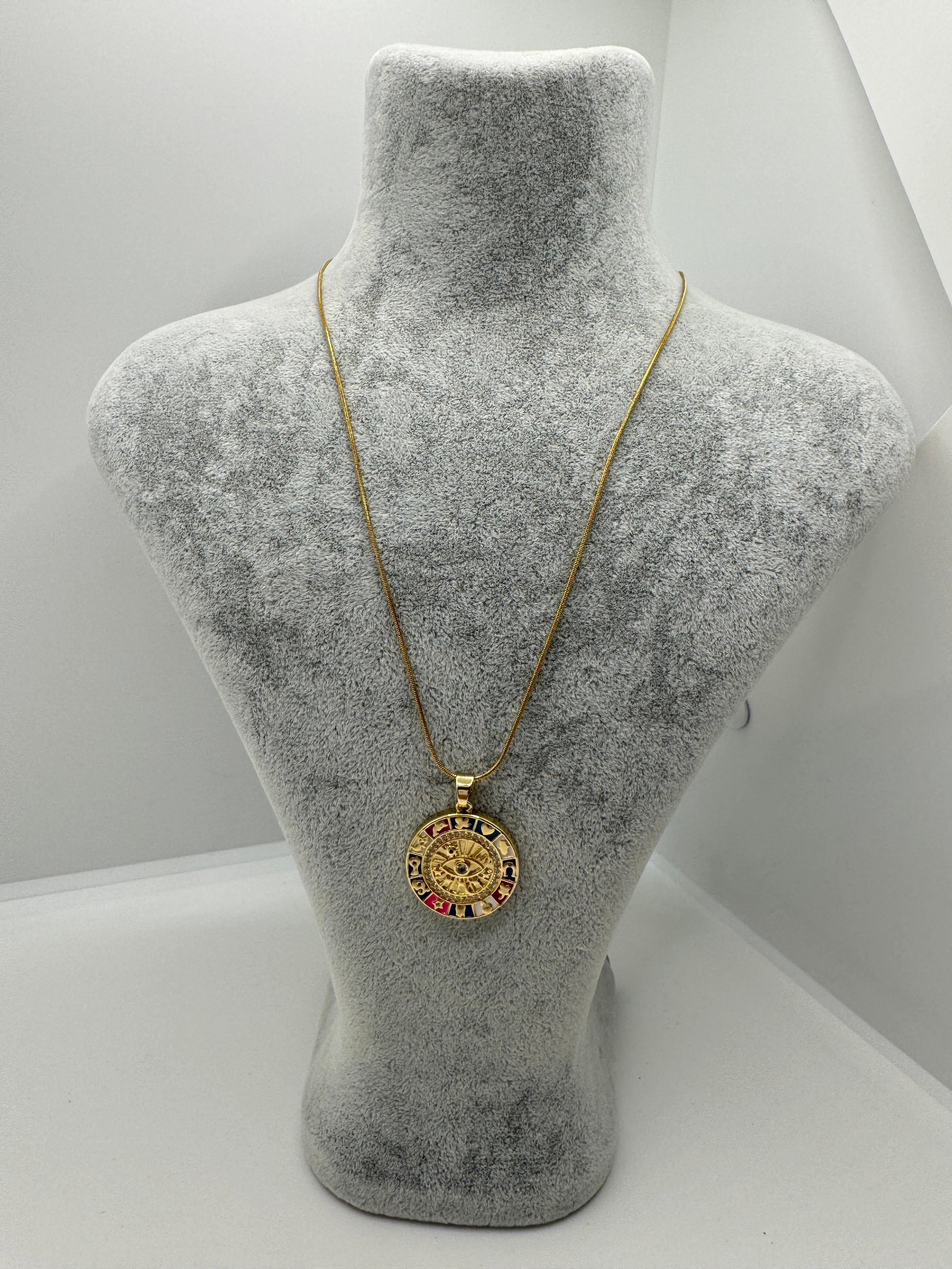 Çelik Renkli Burç Kolyesi