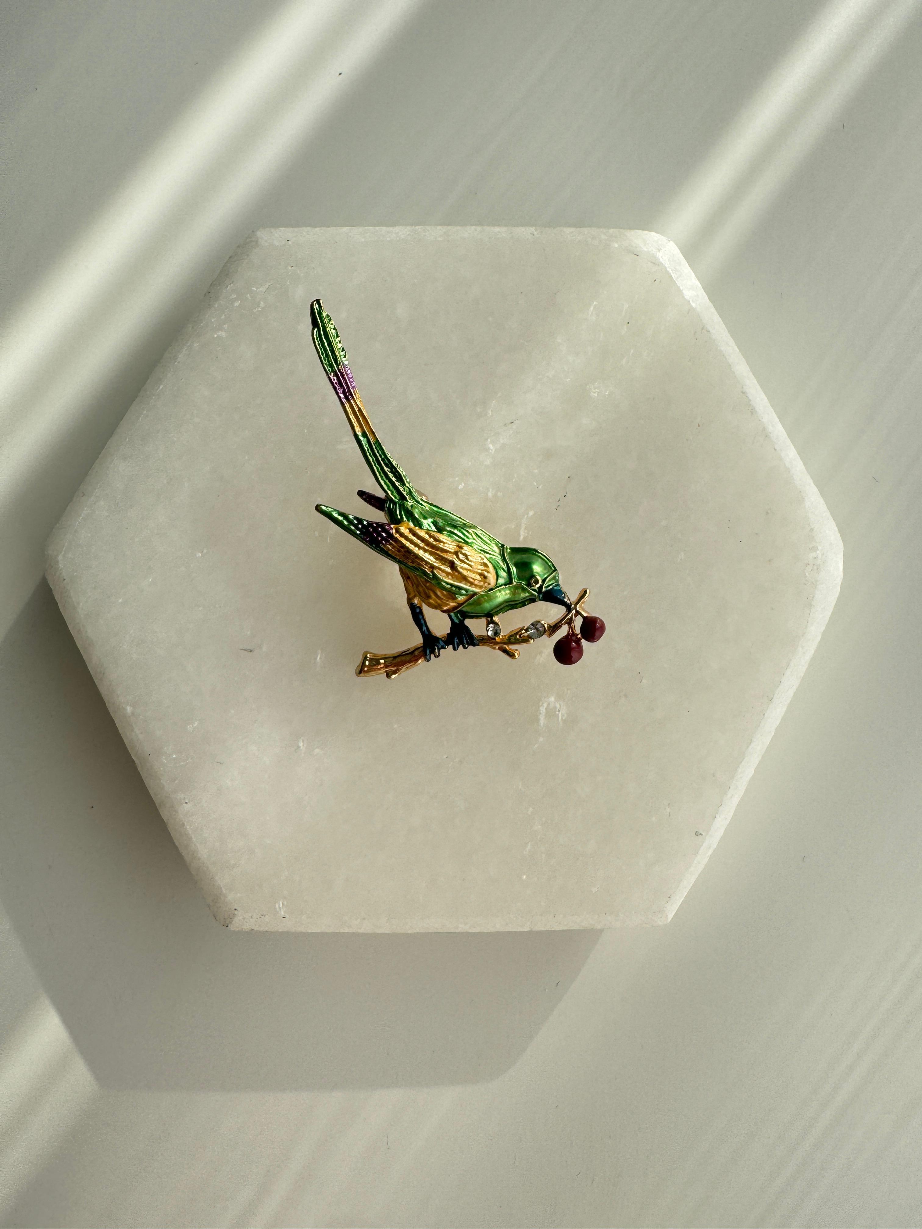 Yeşil Kuş Broş