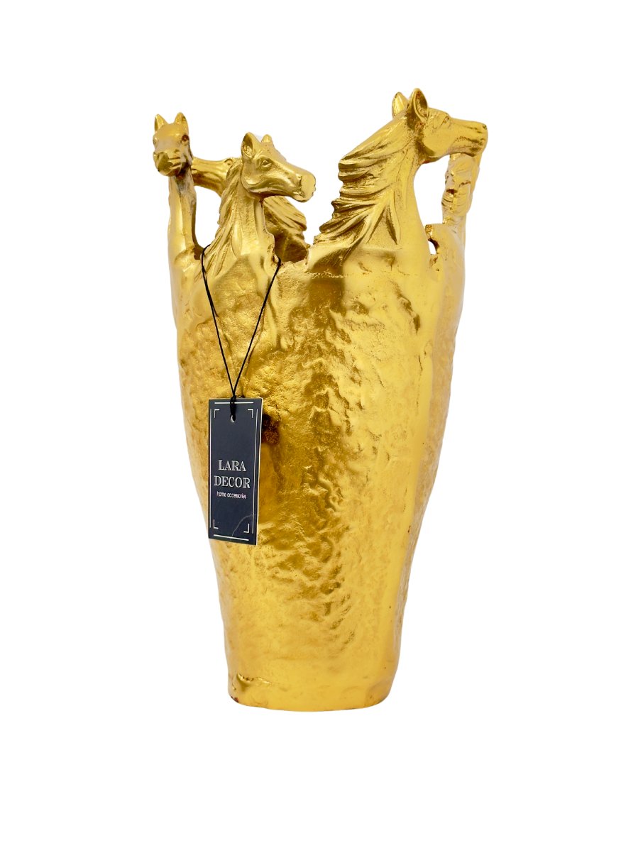 Döküm Gold Atlı Vazo