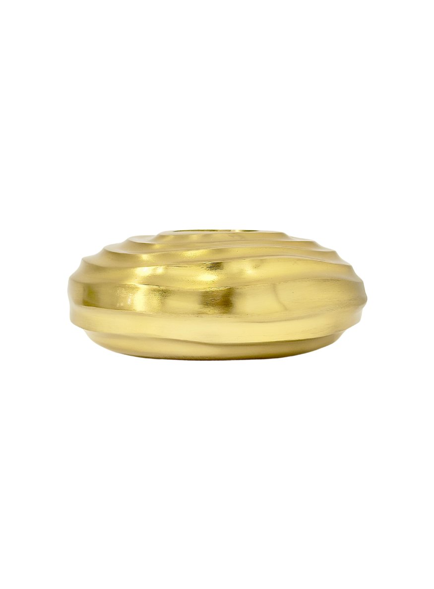 Gold Helezon Metal Vazo Yatay
