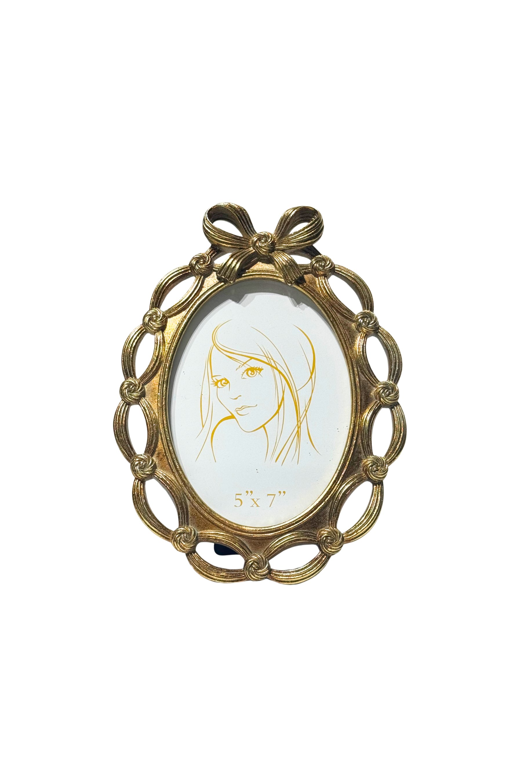 Oval Fiyonk Desen Dekoratif Çerçeve