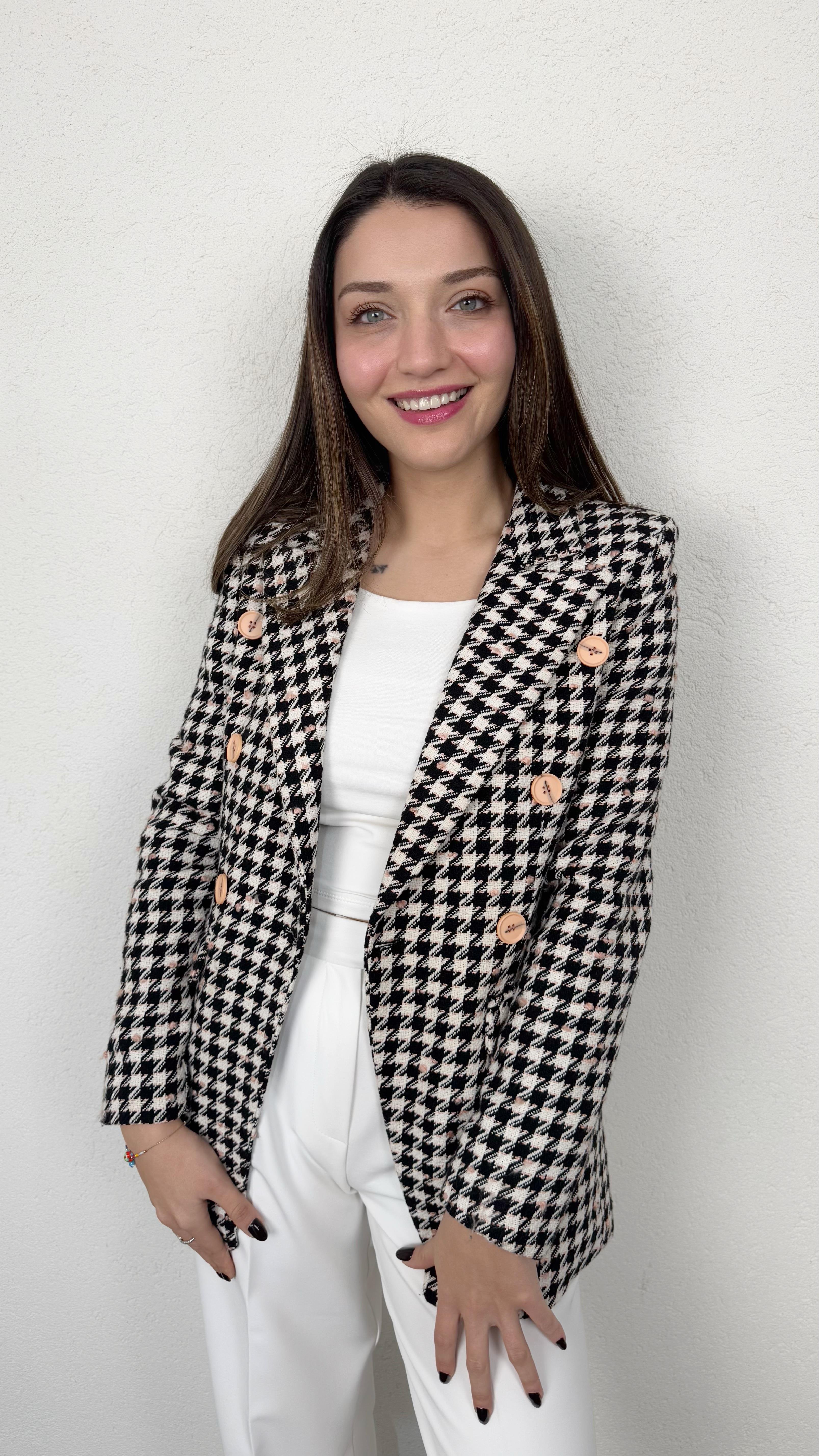 KAZAYAĞI DESENLİ BLAZER CEKET