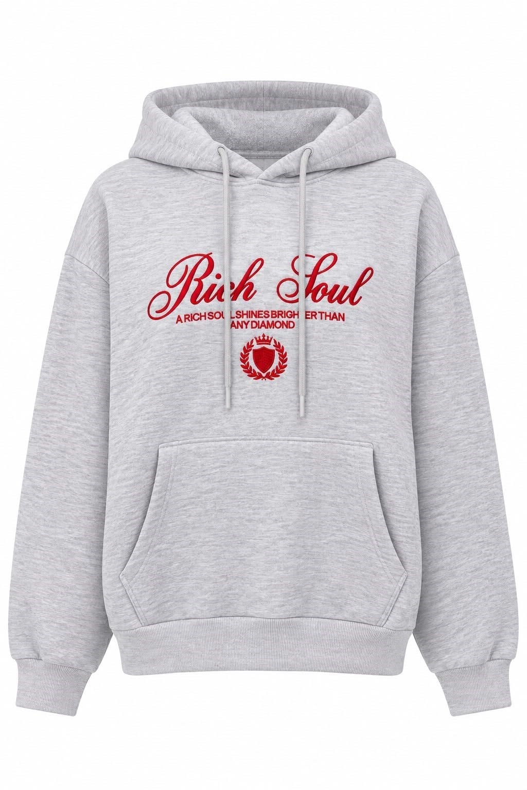 Kadın Baskılı Oversize Kapüşonlu Cep Detay Sweatshirt Gri