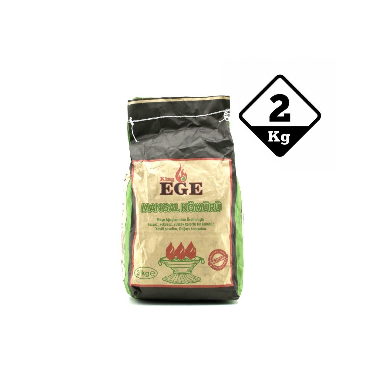 2 kg Mangal Kömürü - Çıra Hediyeli - Meşe Kömürü
