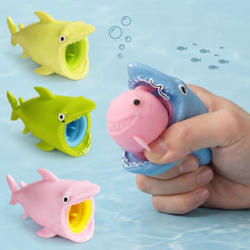 Sürpriz Karakterli Köpek Balığı Tasarımlı Squishy - 12'li Paket - Minik Balıklı