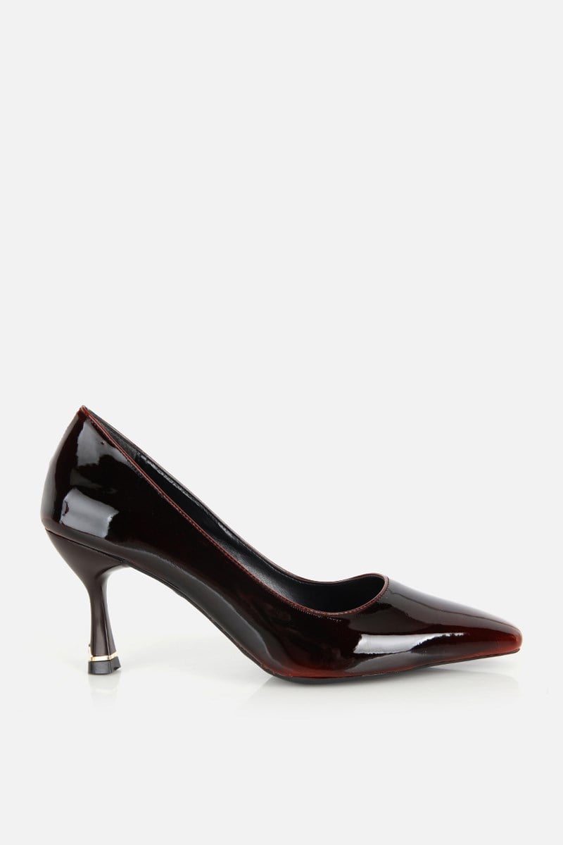 Kadın Bordo Rugan İnce Topuklu Stiletto