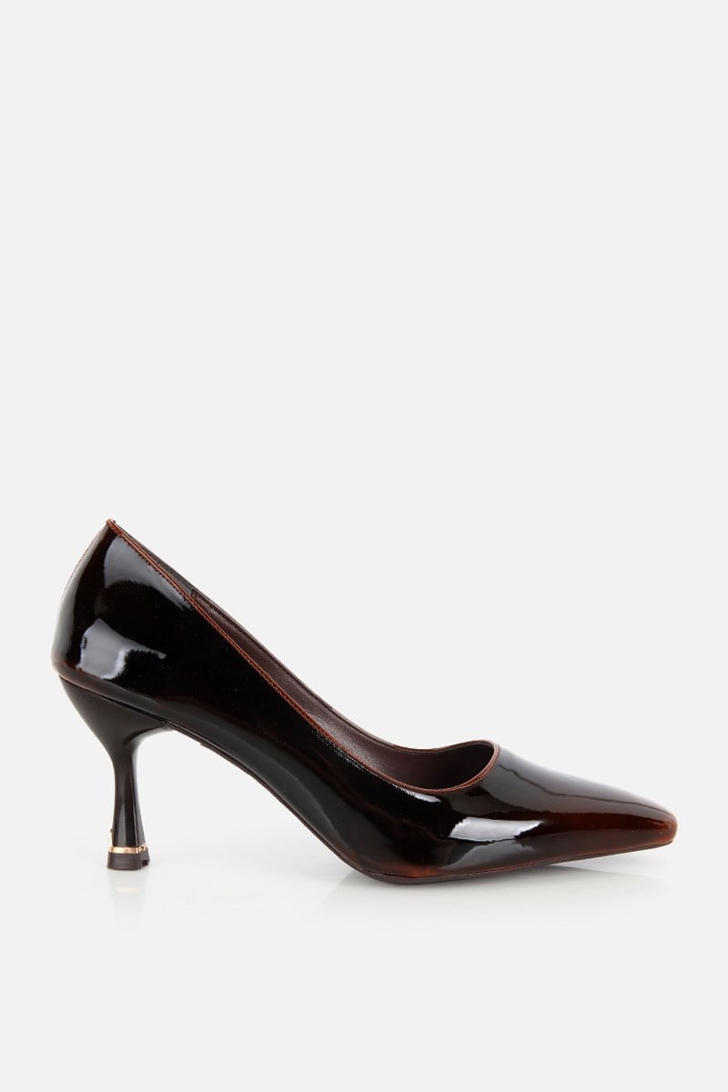 Kadın Kahverengi Rugan İnce Topuklu Stiletto