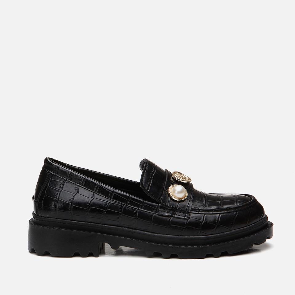 Siyah Kadın Tokalı Loafer