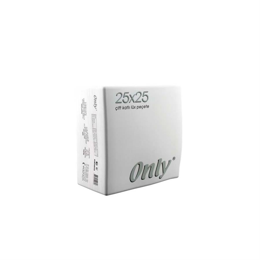 Only 100'lü 25x25 Kenar Bordürlü Çift Kat Peçete %100 Selüloz