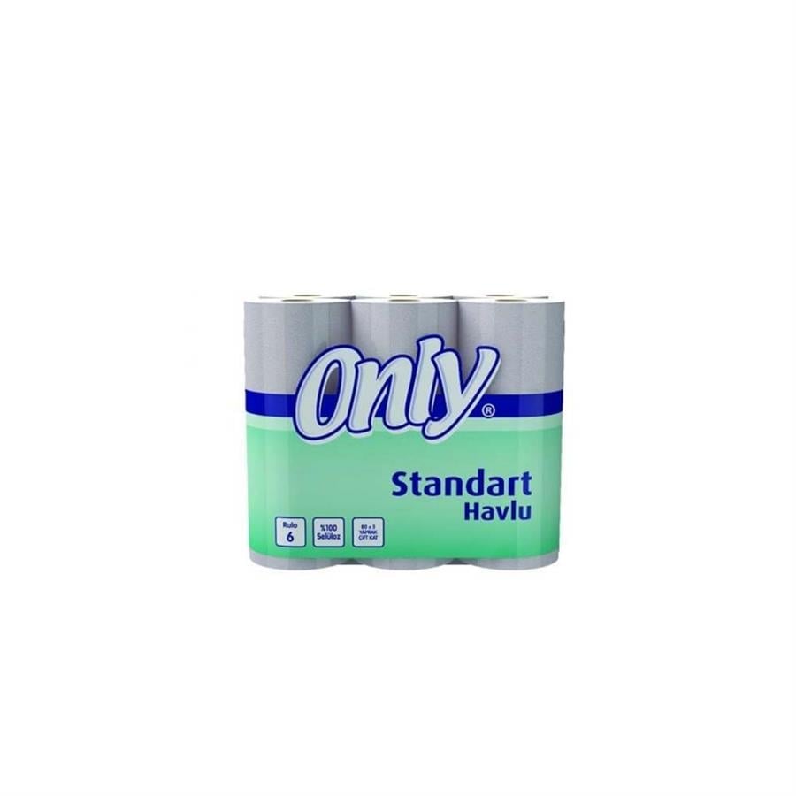 Only 6'lı Standart Havlu 2 Katlı %100 Selüloz