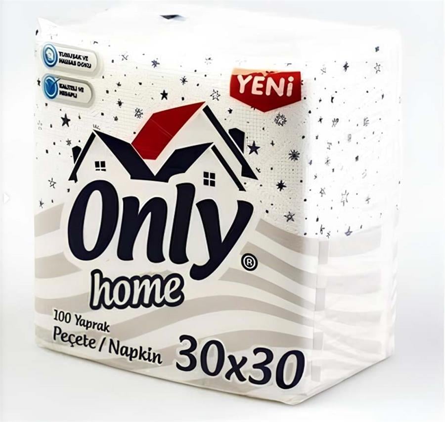 Only 100'lü 30x30 Home Peçete %100 Selüloz