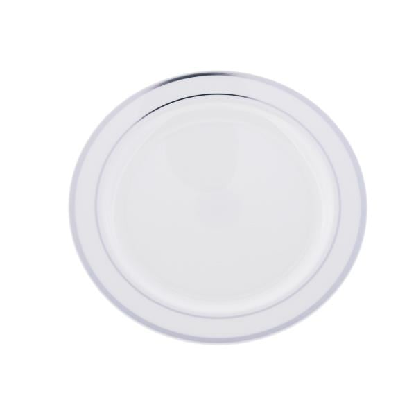 PLASTİK TABAK 26 CM PS BEYAZ SILVERLINE BASKILI (120) Adet