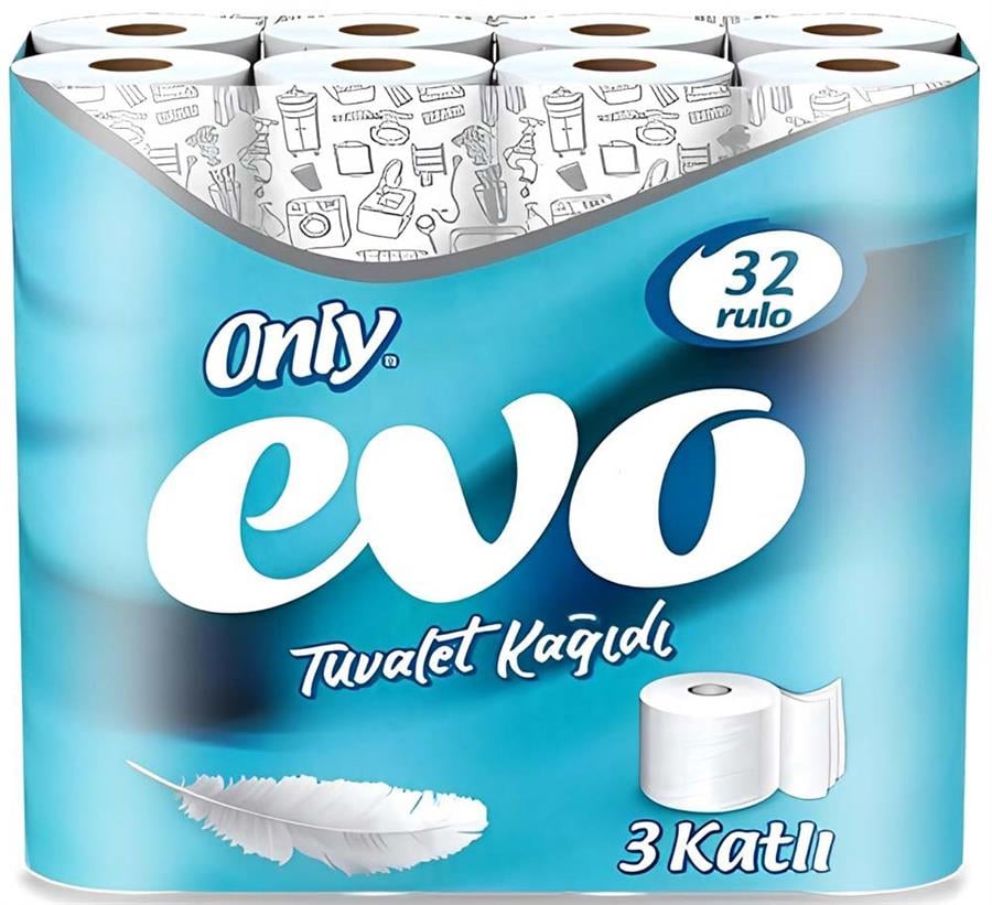 Only 32'li Evo Tuvalet Kağıdı 3 Katlı %100 Selüloz