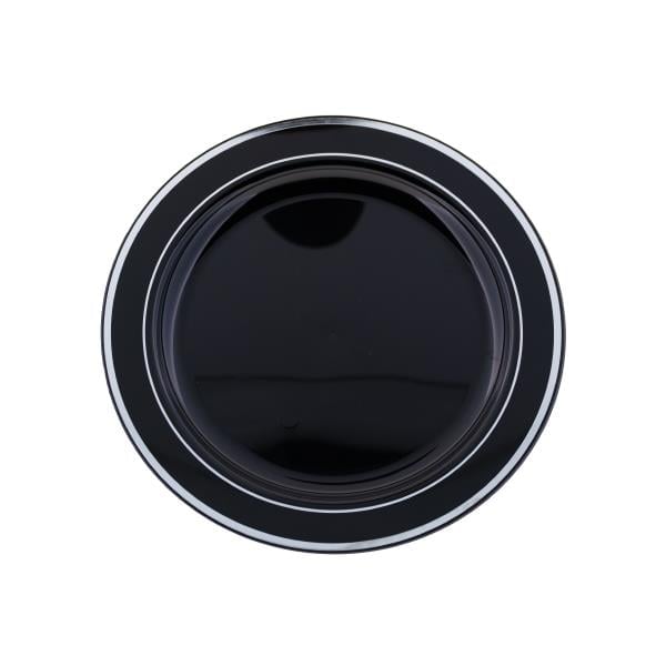 PLASTİK TABAK 26 CMPS SİYAH SILVERLINE BASKILI (120) Adet