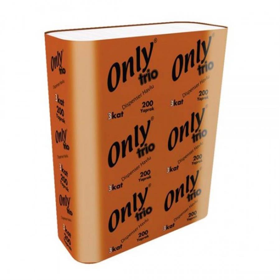 Only 200'lü Trio Dispenser 3 Katlı Z Havlu 12 Paket