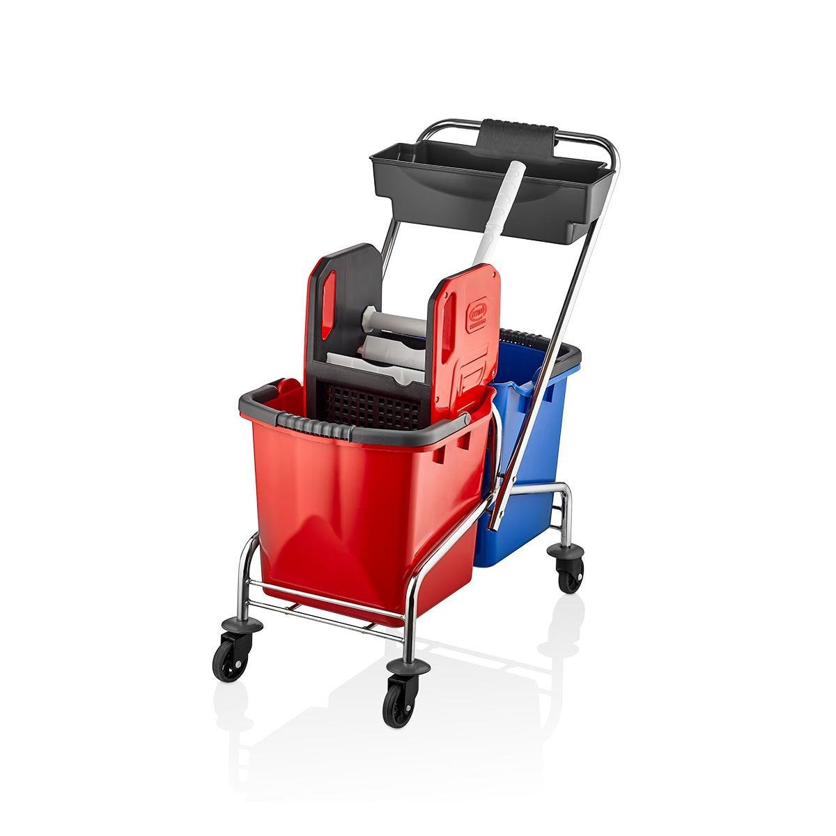 Ceymop KROM ÇİFT KOVALI TEMİZLİK SETİ ÇELİK PRESLİ PSG805