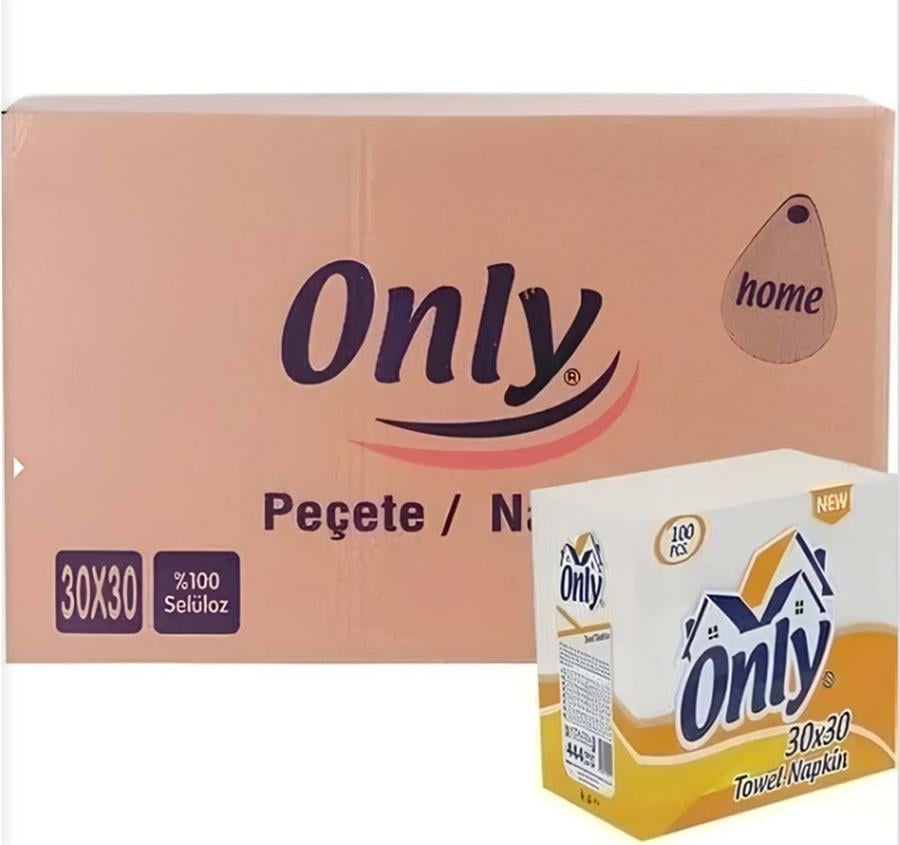 Only 100'lü 30x30 Evo Pratik Açma Peçete %100 Selüloz