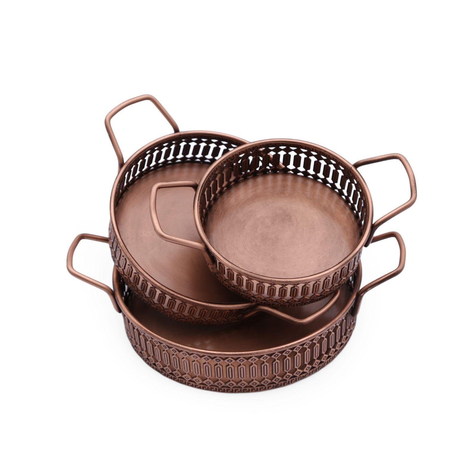 Pios Bakır Yuvarlak Ekmek Sepeti