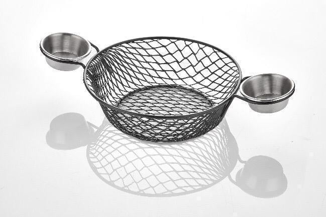 Pios Novac Hasır Yuvarlak Ekmek Sepeti Kulplu