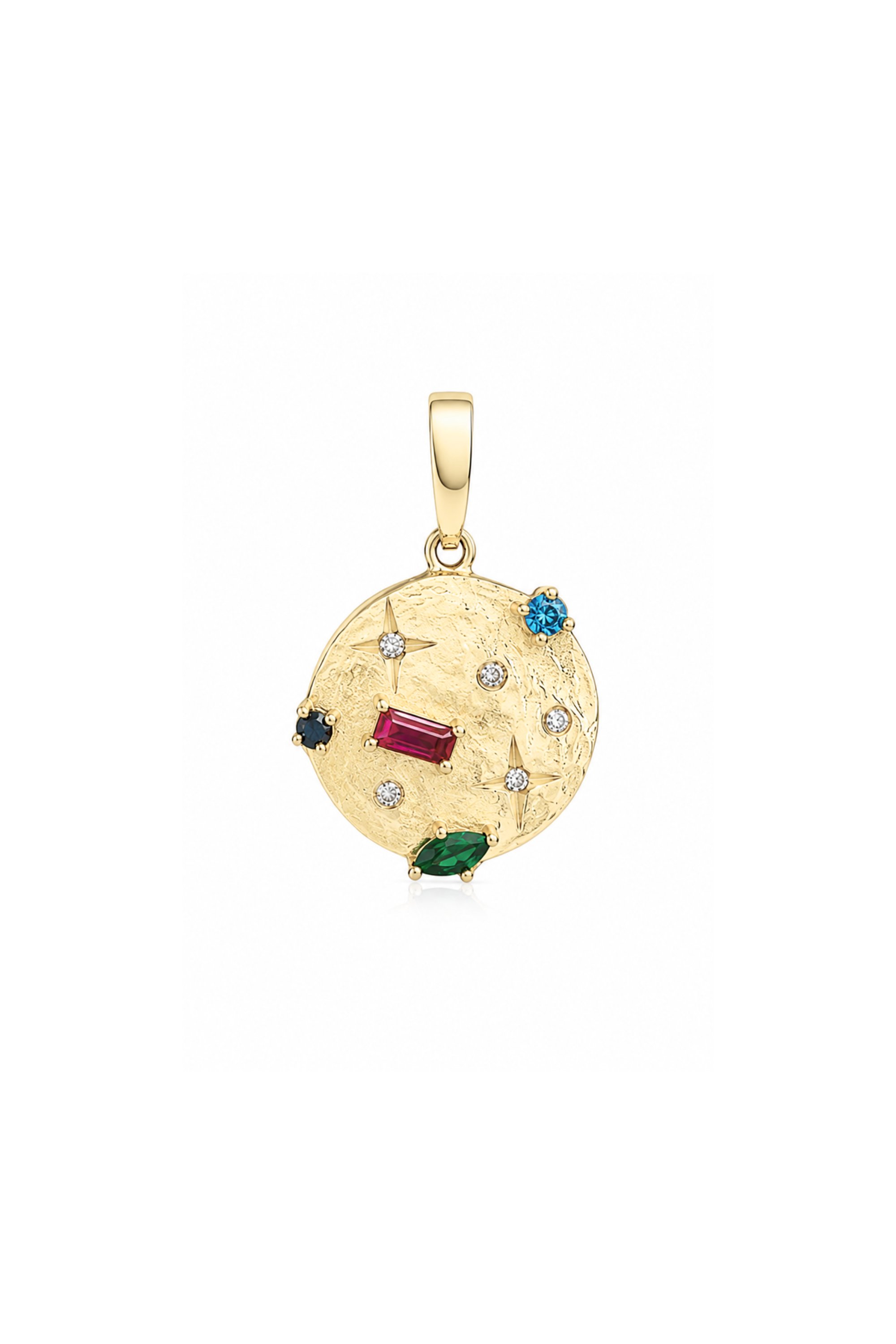 Mix Stone Galaxy Moon Kilitli Charm Pendant