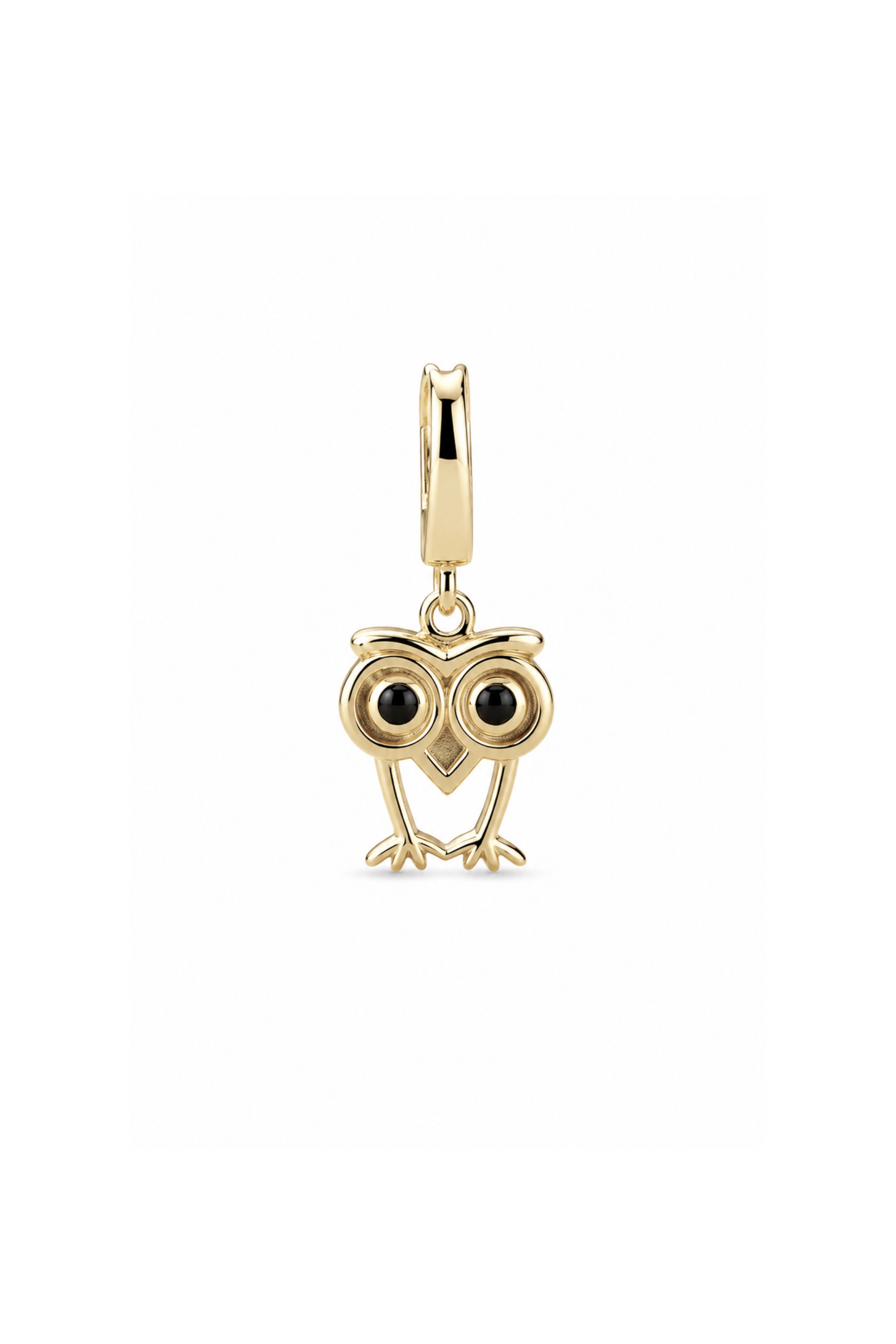 Siyah Stone Line Baykuş Kilitli Charm Pendant