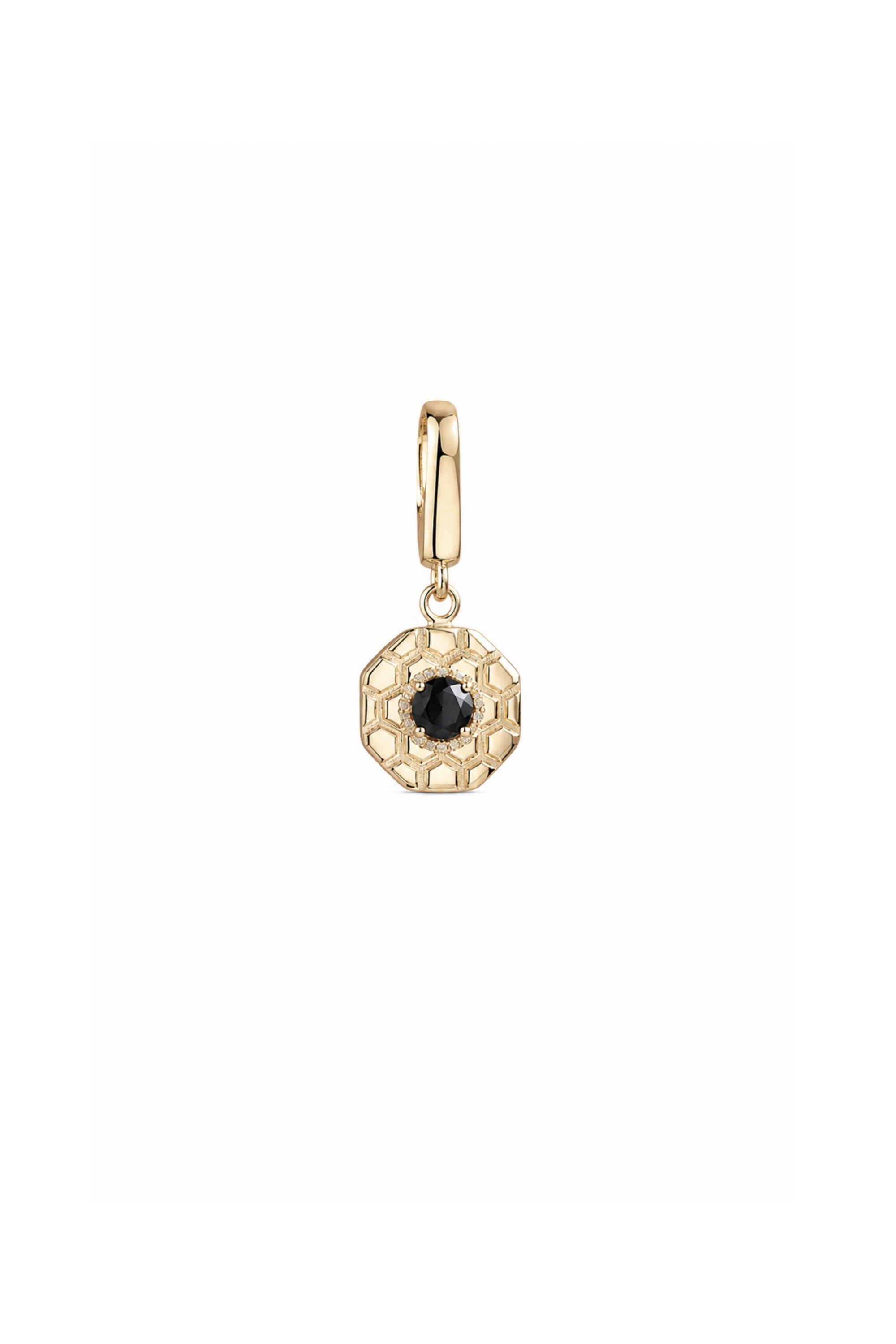 Siyah Stone Octo Kilitli Charm Pendant