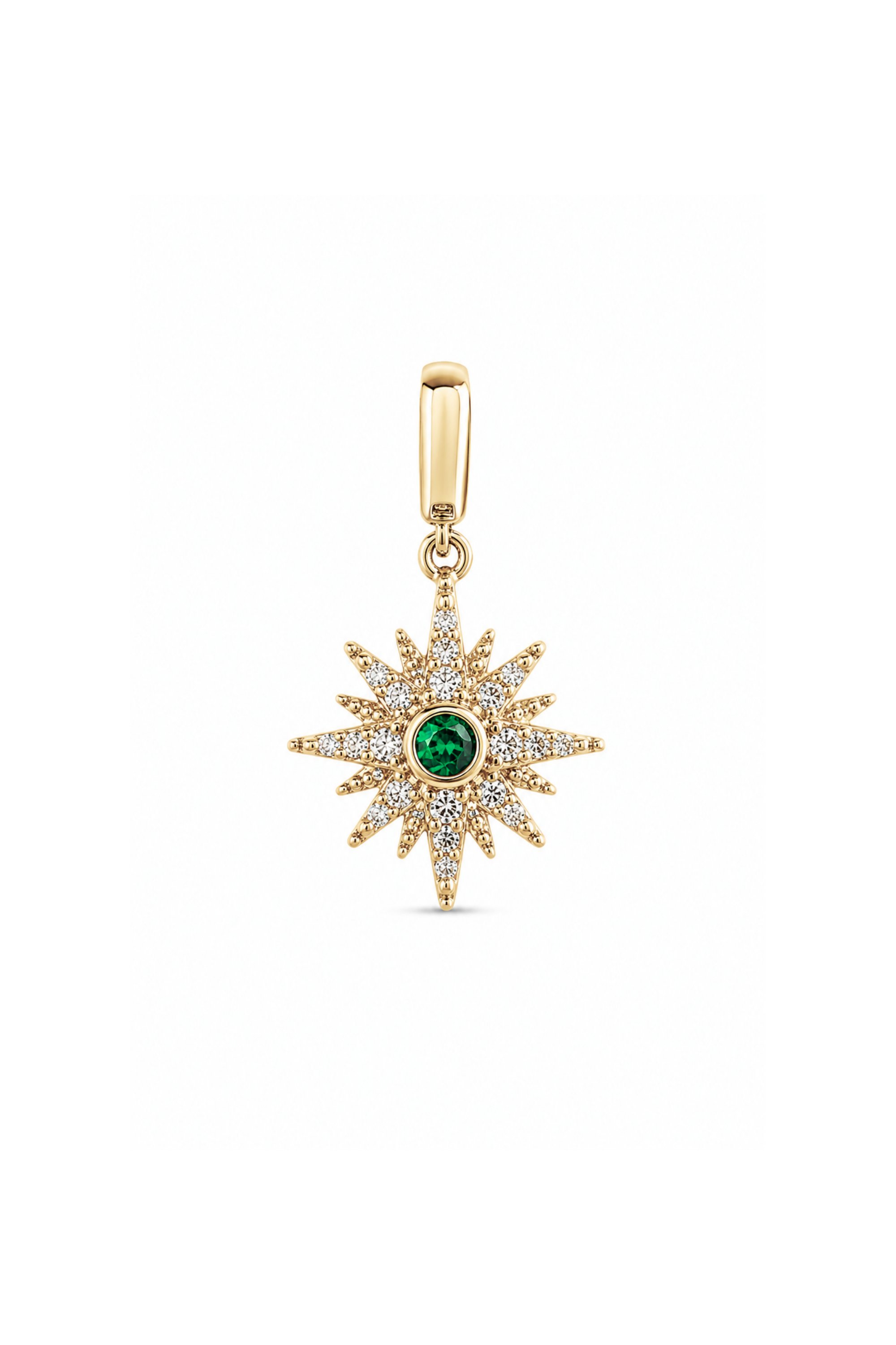 Yeşil Stone Mith Kutup Yıldızı Kilitli Charm Pendant