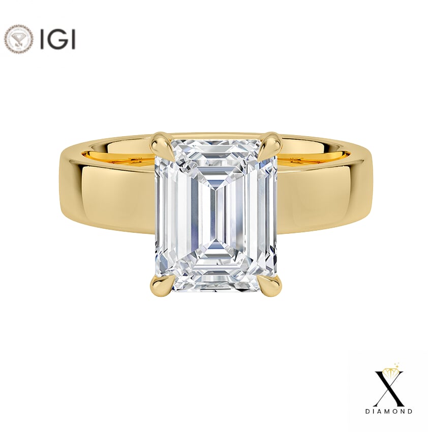 2.00 karat F Vvs2 Baget pırlanta tektaş yüzükXDiamondYüzükler