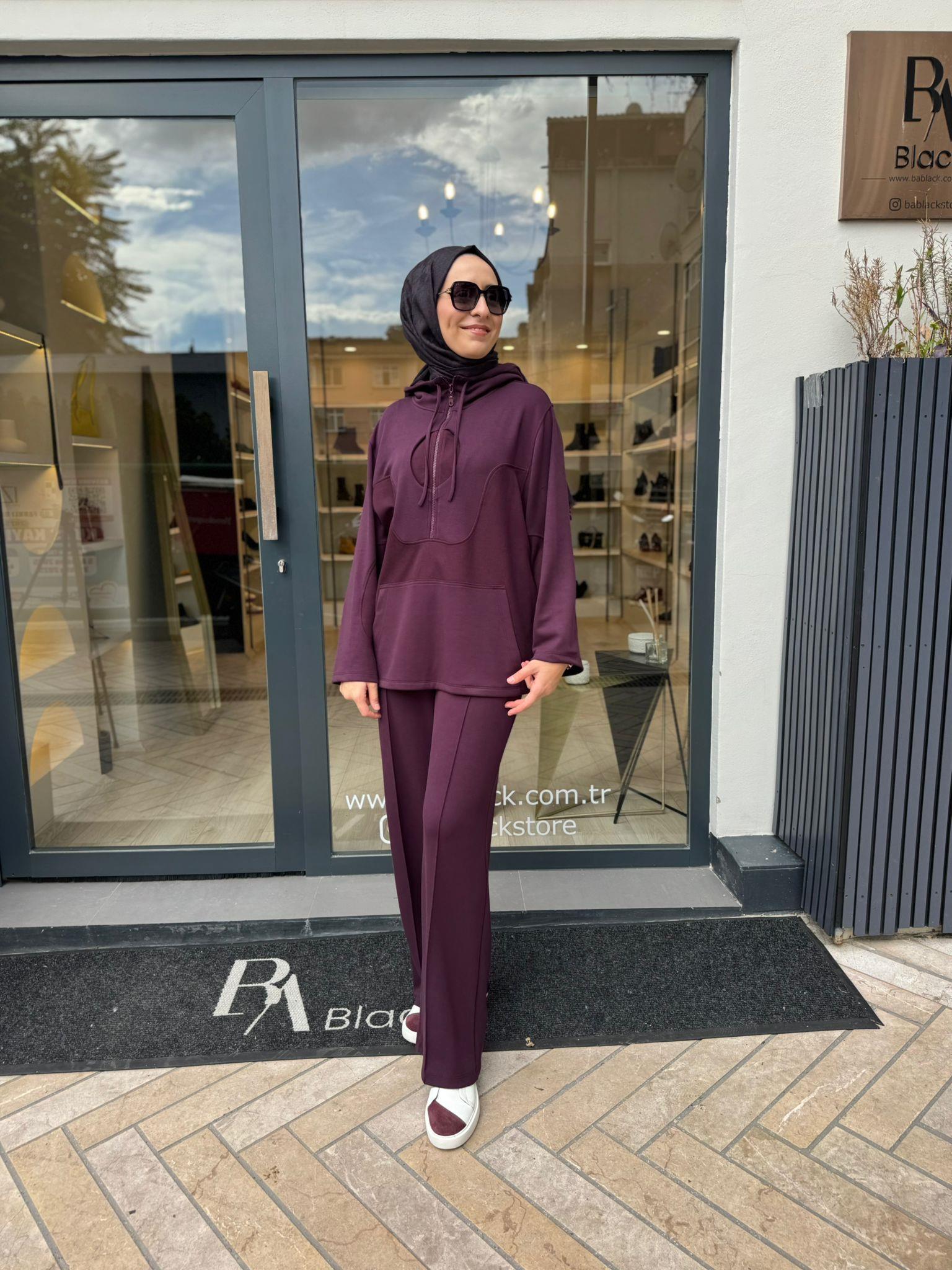 26FW207 Garnili Kadın Takım Bordo