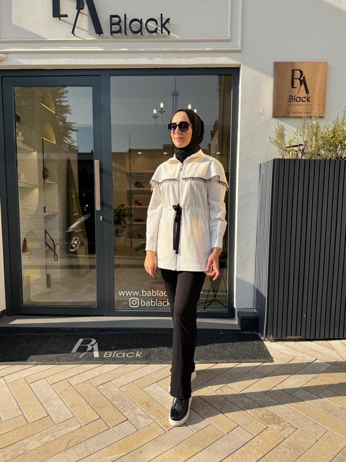 26FWCEK0002 Boncuk İşleme Cara Kadın Takım Ekru