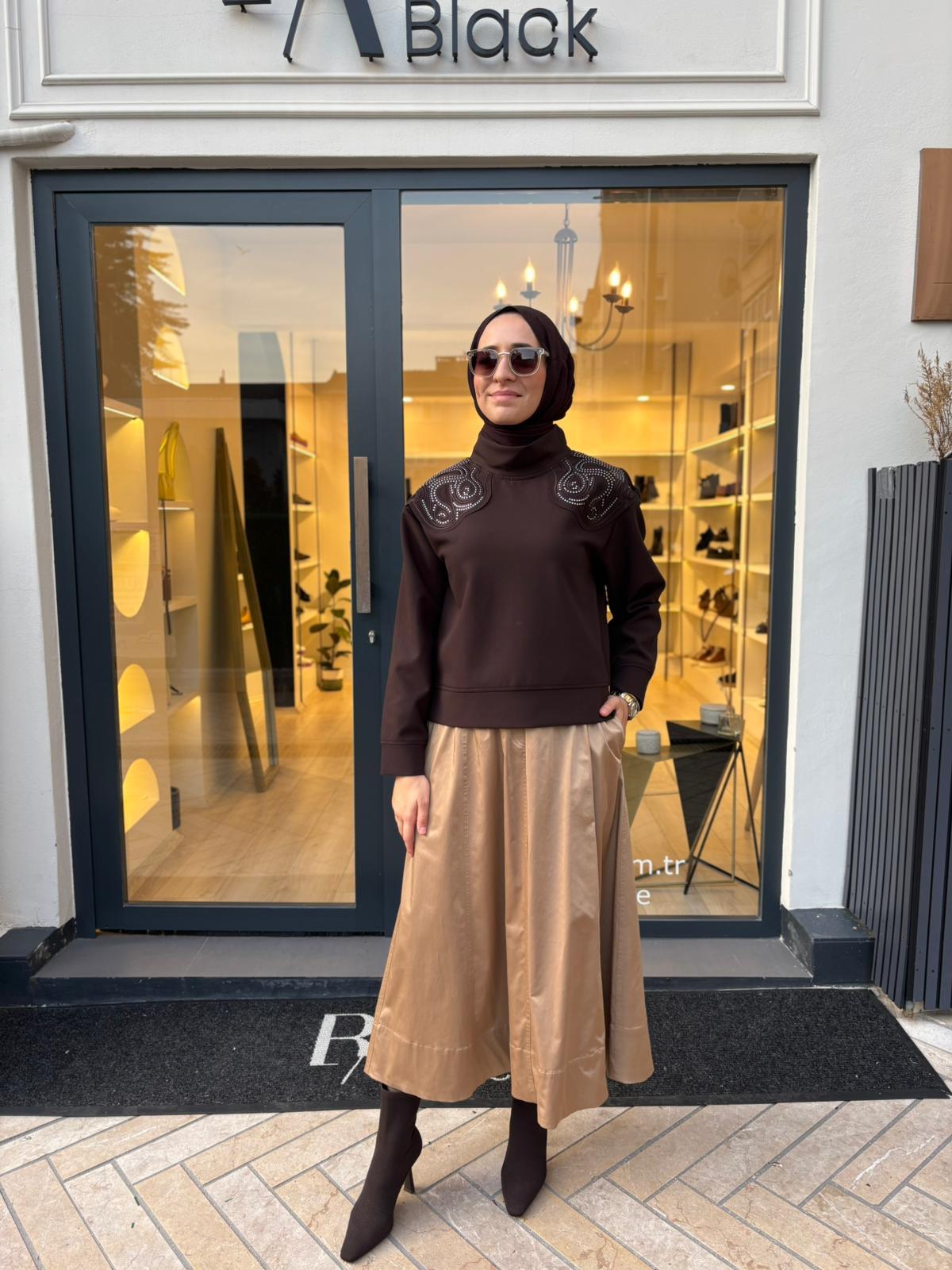 26FWSWE0001 Lulu Kadın Sweat Kahve