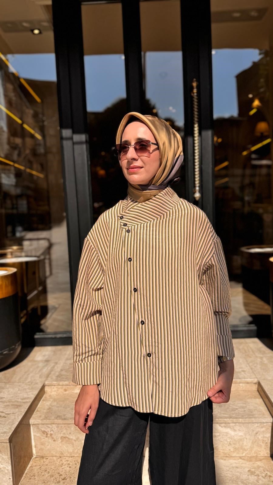 26SS236 Lina Kadın Gömlek ÇİZGİLİ