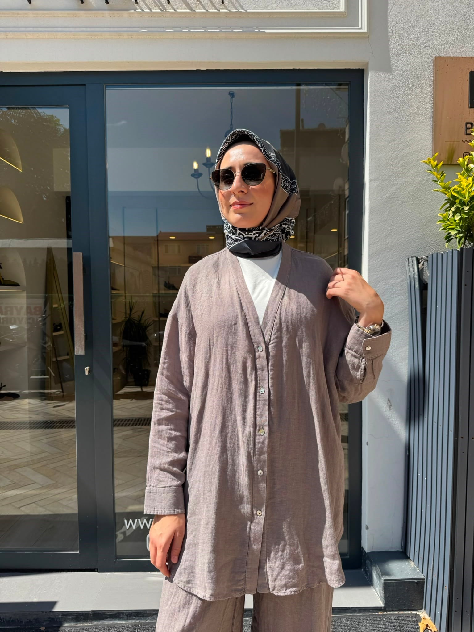 26SS240 Elba Kadın Gömlek Gri