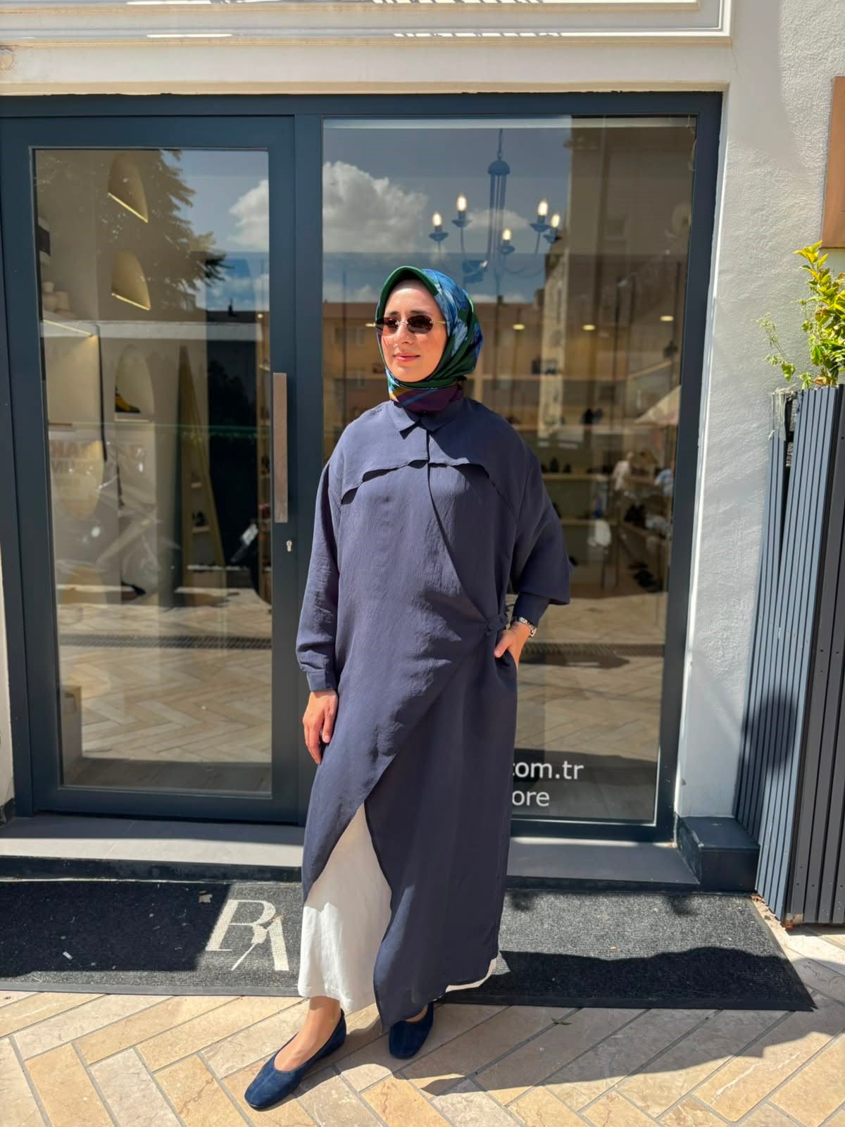 26SS604 Arsen Kadın Kimono Lacivert