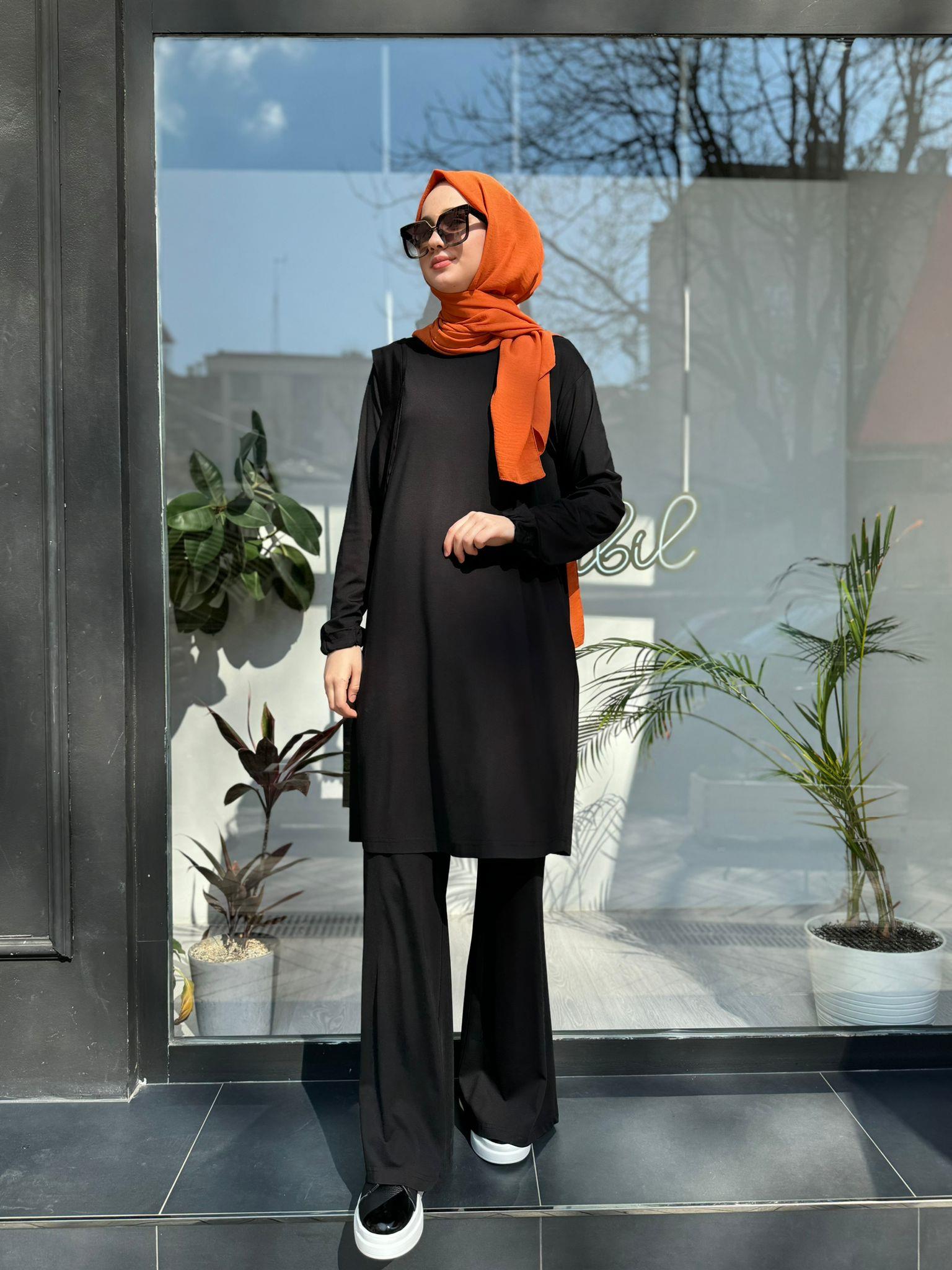 Bambu Kumaş Kadın Tunik Siyah