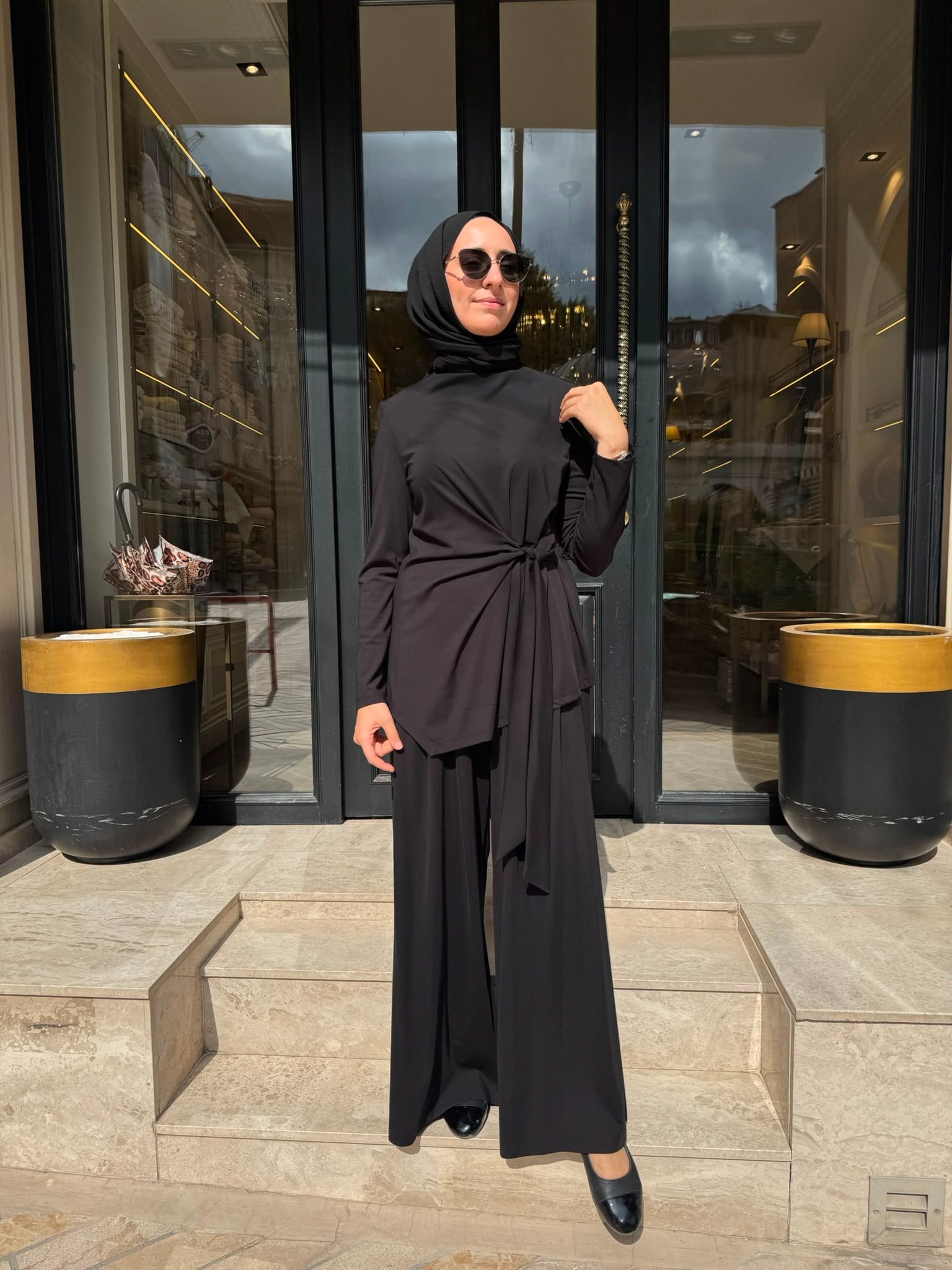 D60 Stan Modal Pantolonlu Takım Siyah
