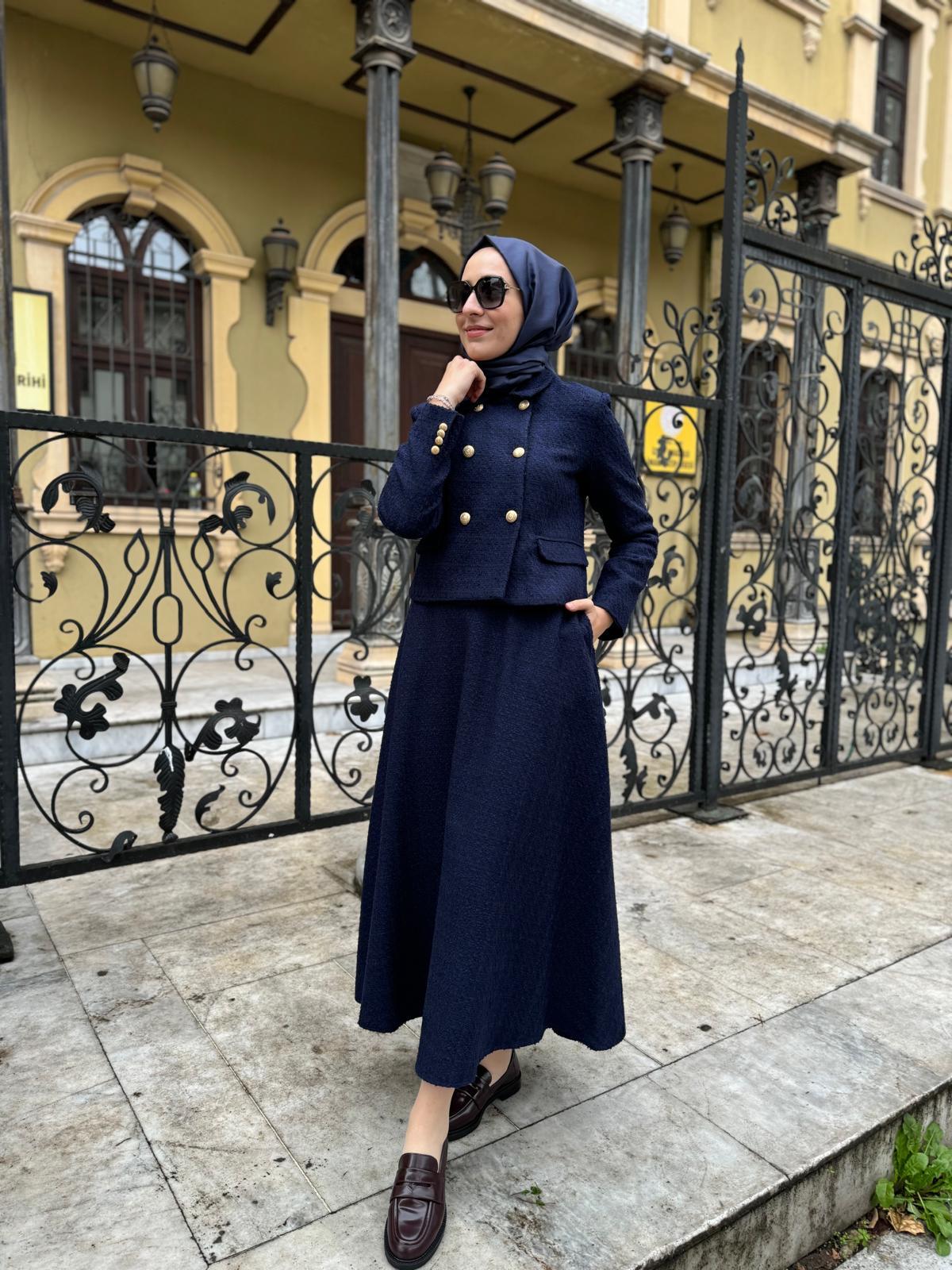 Daphne Tüvit Kloş Etek Lacivert