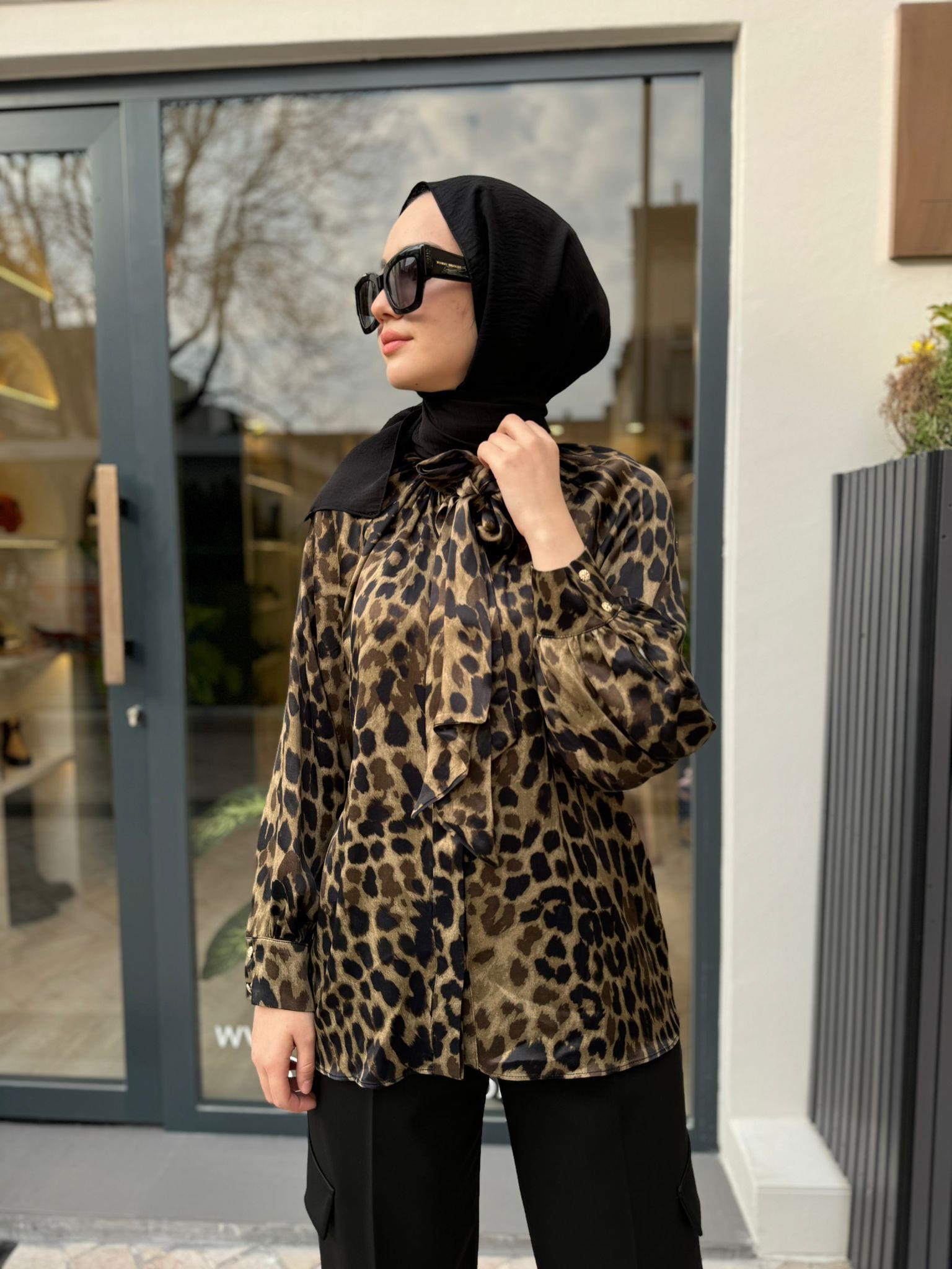 Leopar Desen Kadın Tunik Leopar