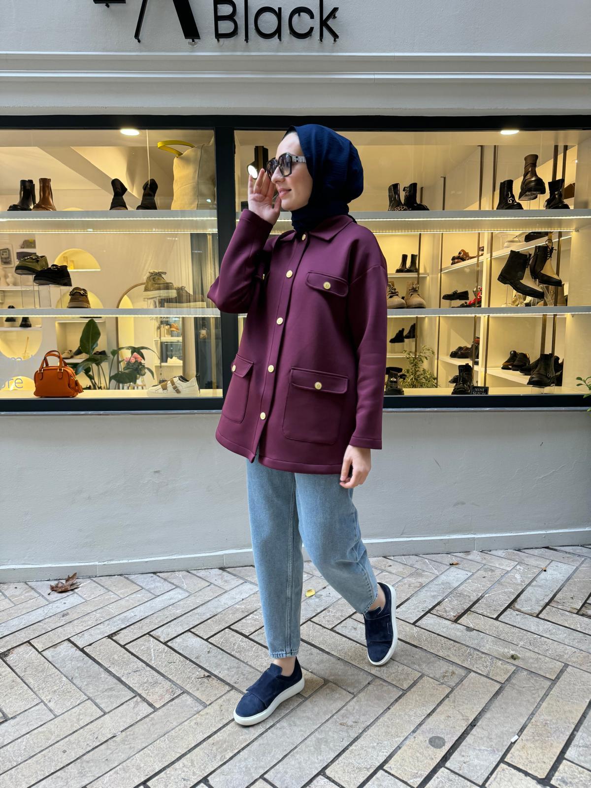 Ravel 4 Cepli Puf Ceket Bordo