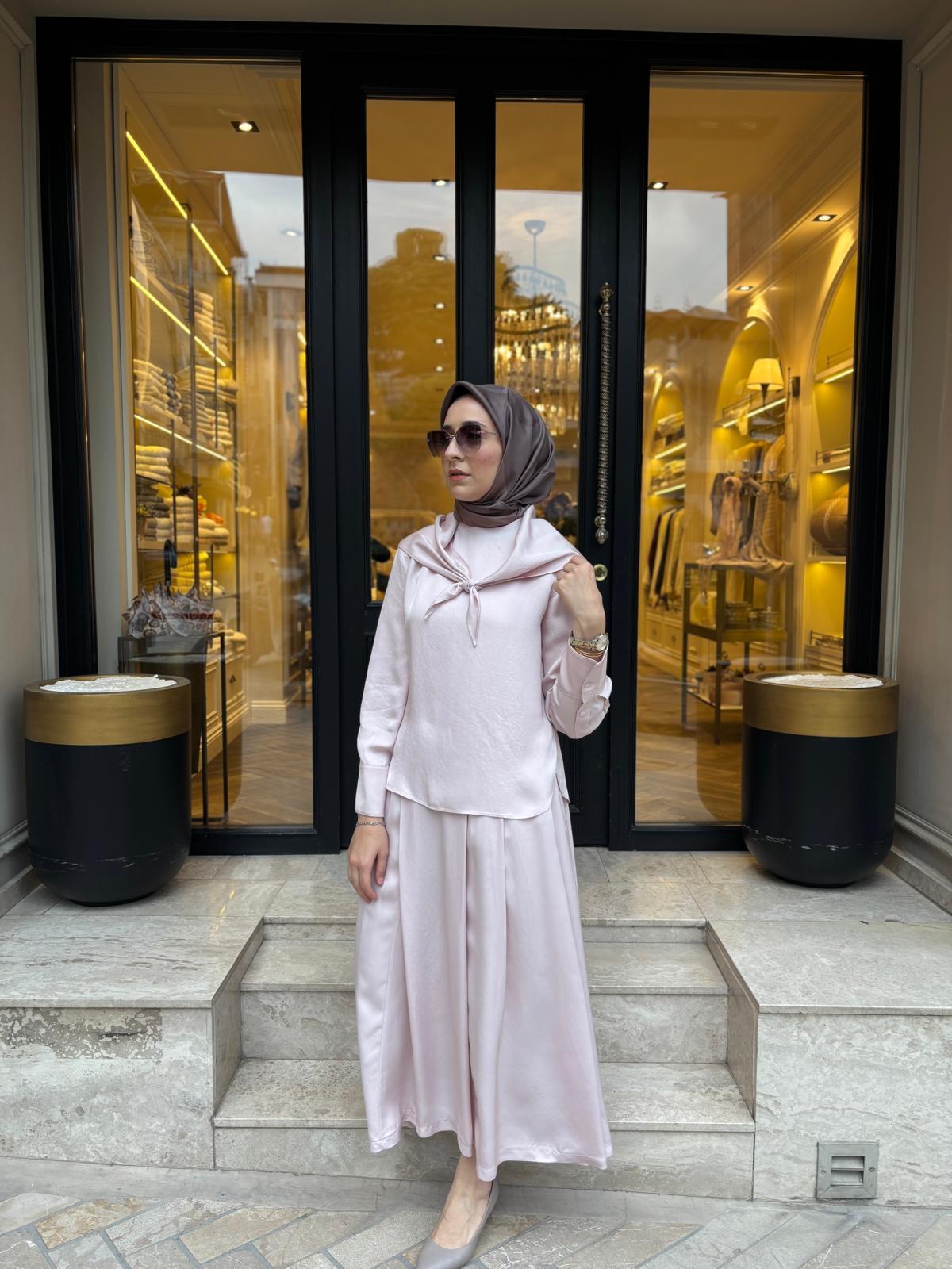 TD4454 Evan Asetat Etekli Takım Pudra Pembe