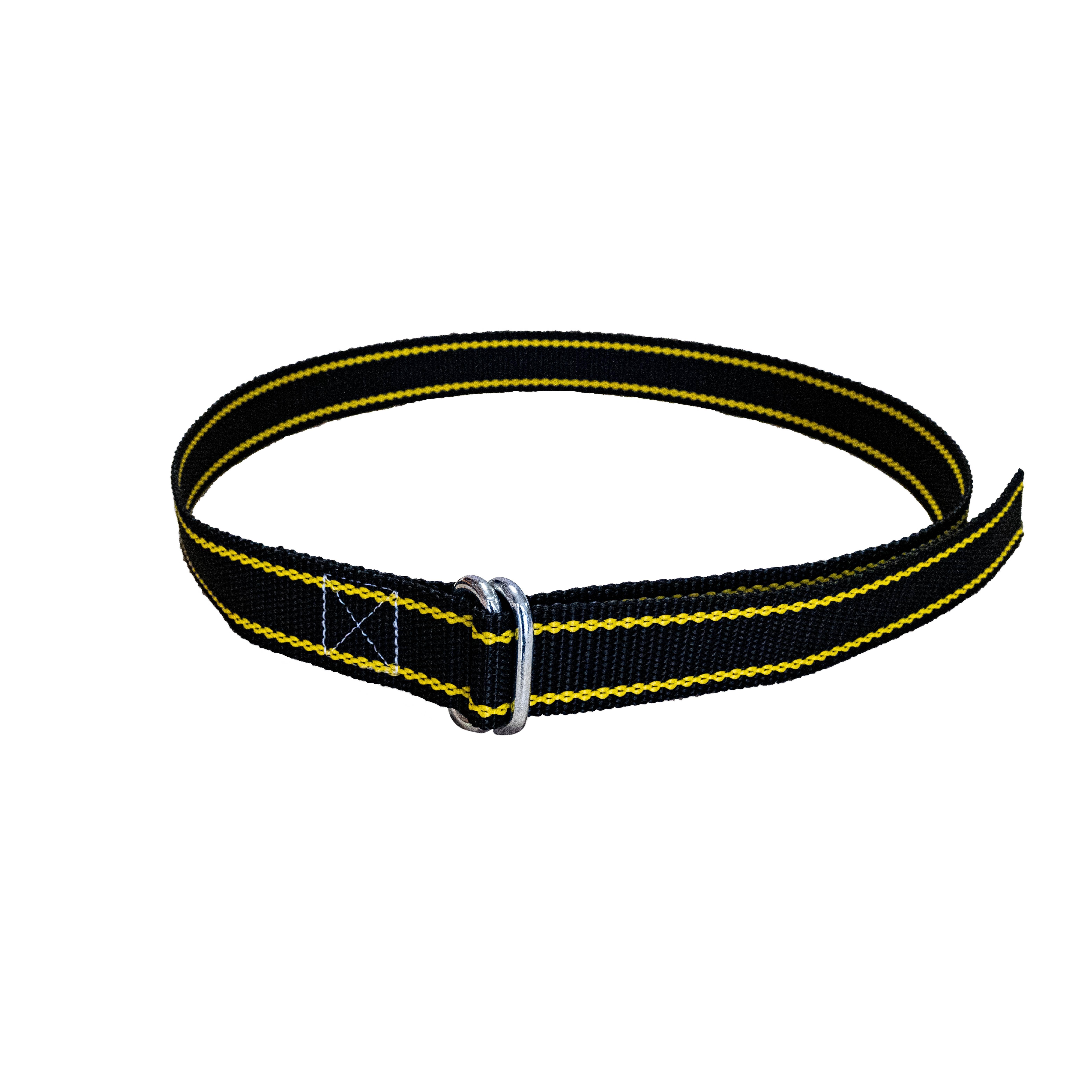 BOYUN ASKI KAYIŞI SİYAH SARI OVAL TOKALI (160 cm)