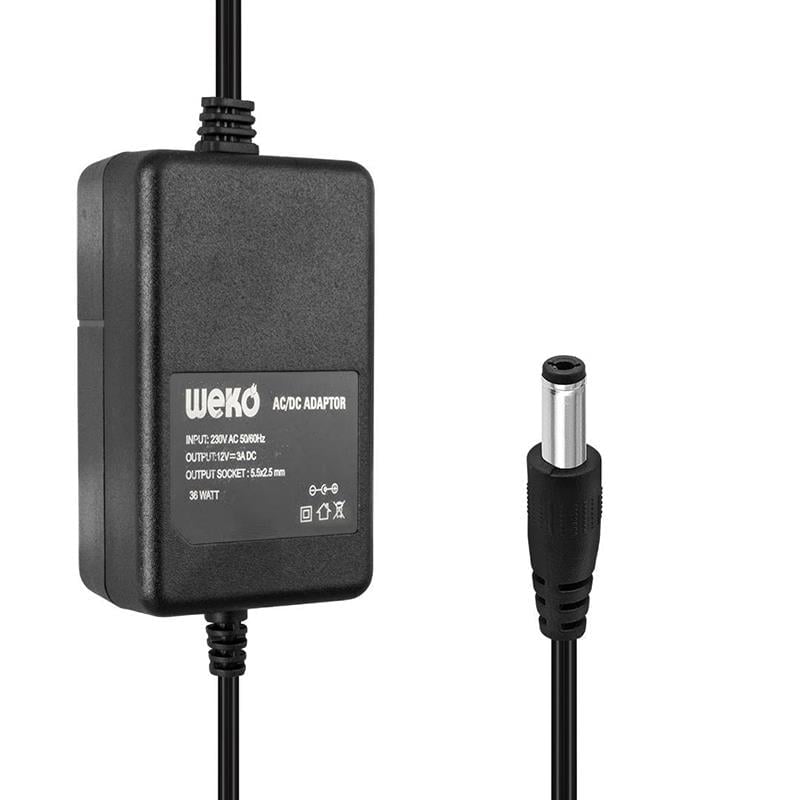 Weko 12 Volt 3 Amper 5.5x2.5 Uçlu Yerli Üretim Plastik Kasa Masaüstü Adaptör