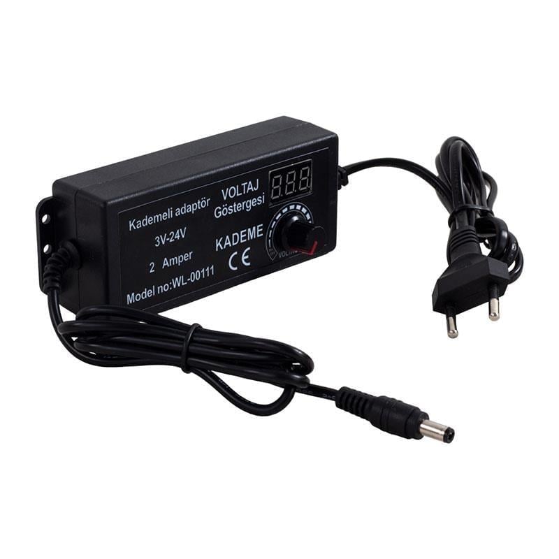 Winlight WL-00111 3 Volt - 24 Volt 2 Amper 5.5x2.5 mm Uçlu Dıgıtal Ekranlı Ayarlı Kademeli Adaptör