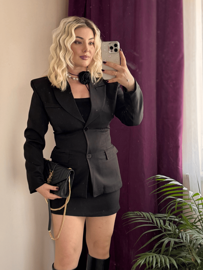 Siyah Blazer Ceket- Etek Takım