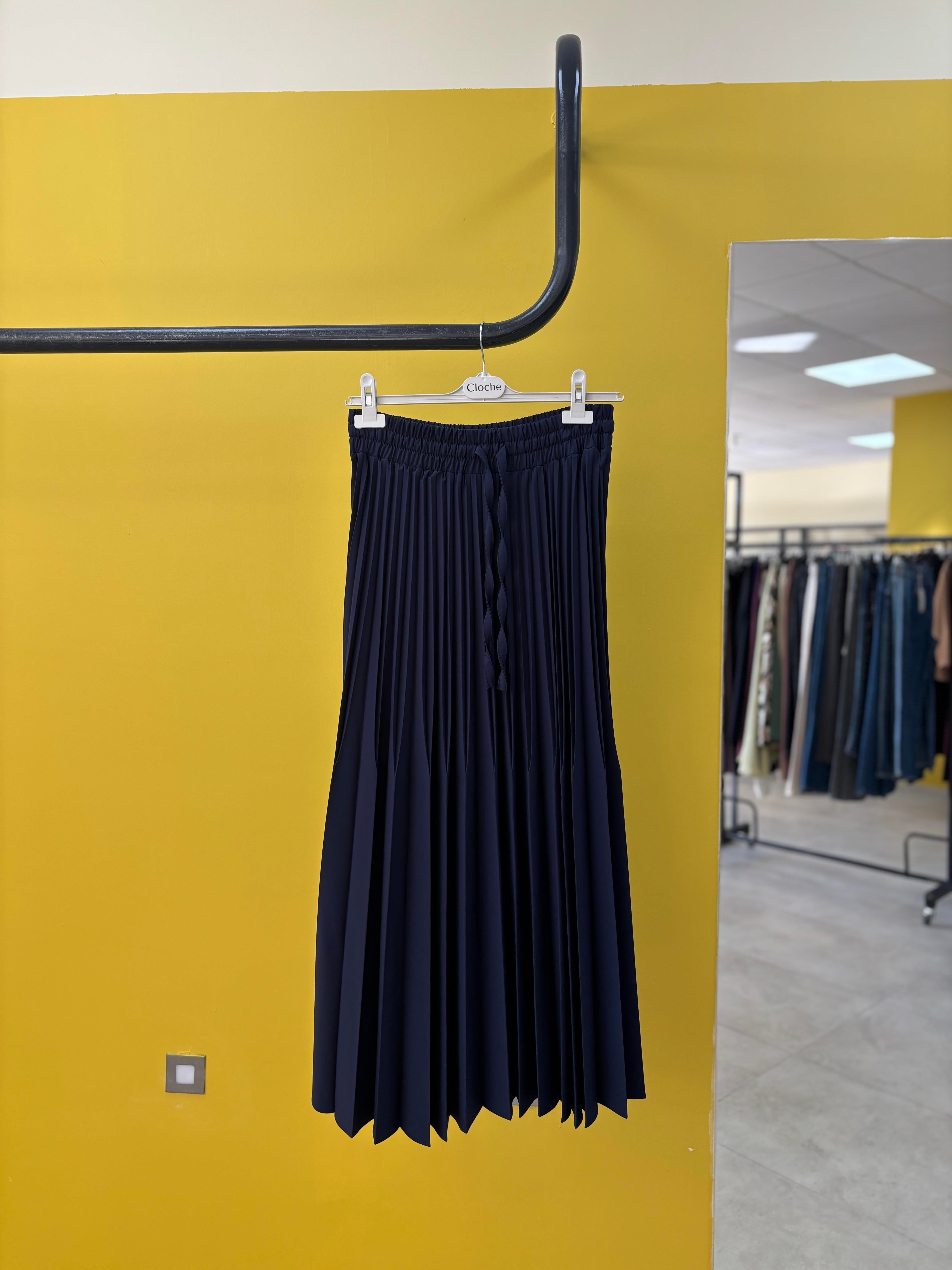 Alya Pliseli Etek-Lacivert