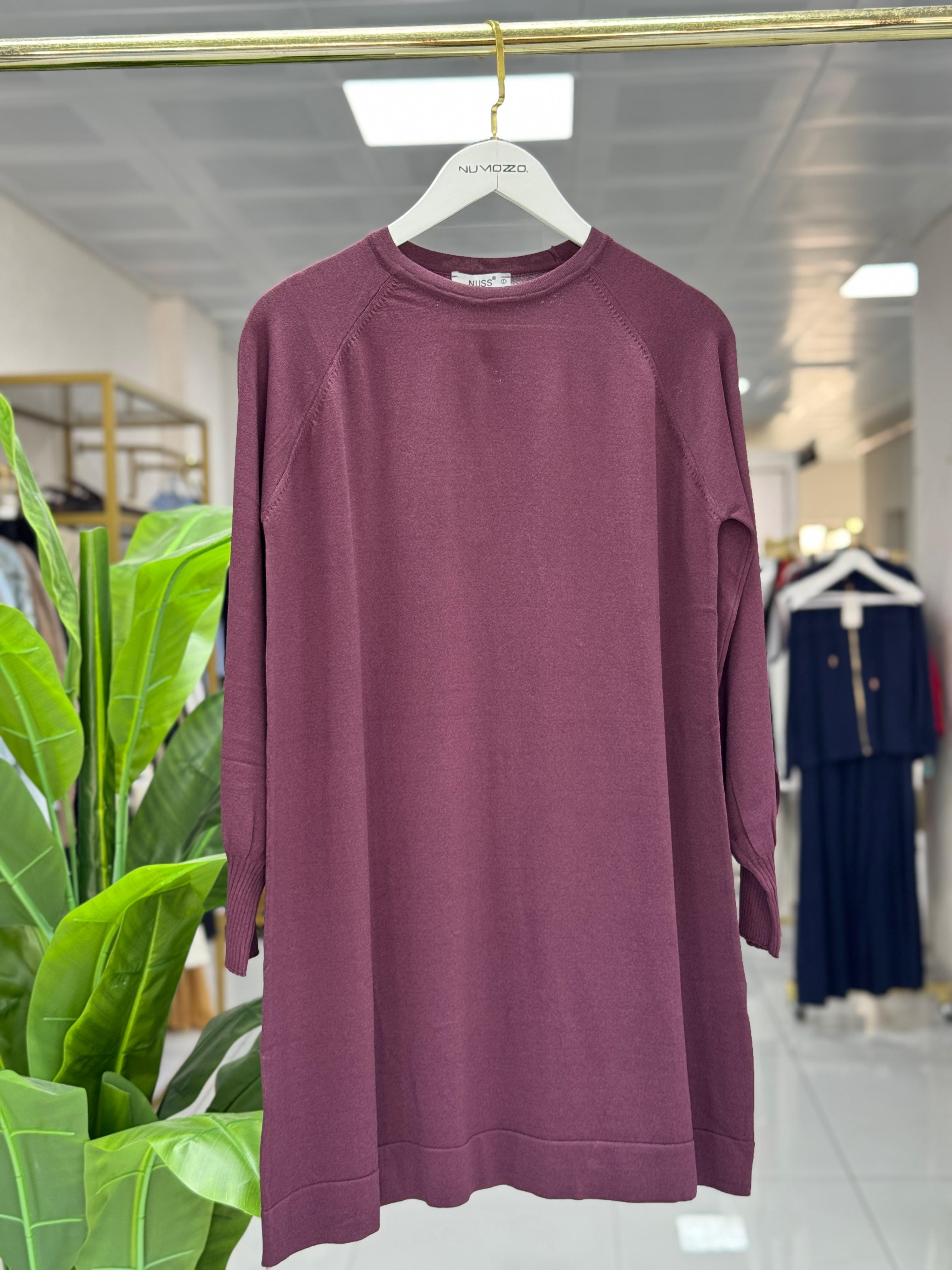 Balon Kol Merserize Tunik Bordo